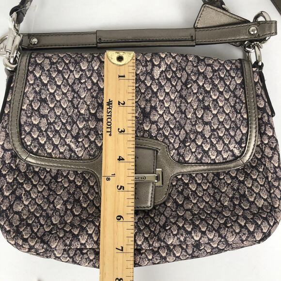 NWOT COACH Taylor Snake Print Flap Gunmetal Trim Crossbody Hand Bag F26036 - Picture 12 of 16